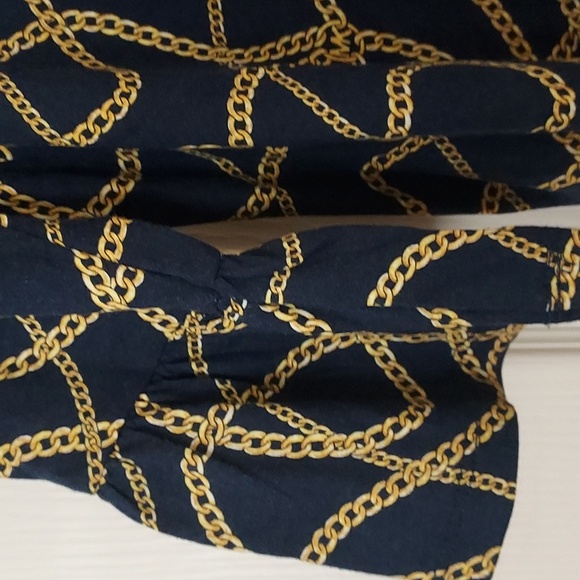 Michael Kors navy chain print top size Medium - Picture 3 of 5